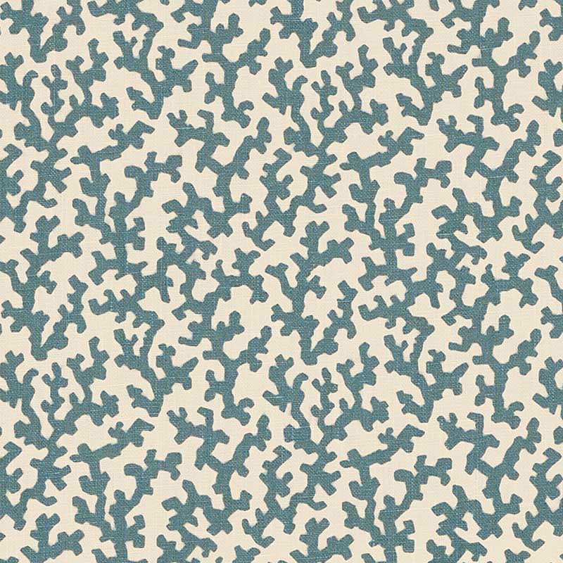 Schumacher Folly Peacock Blue Fabric 176125