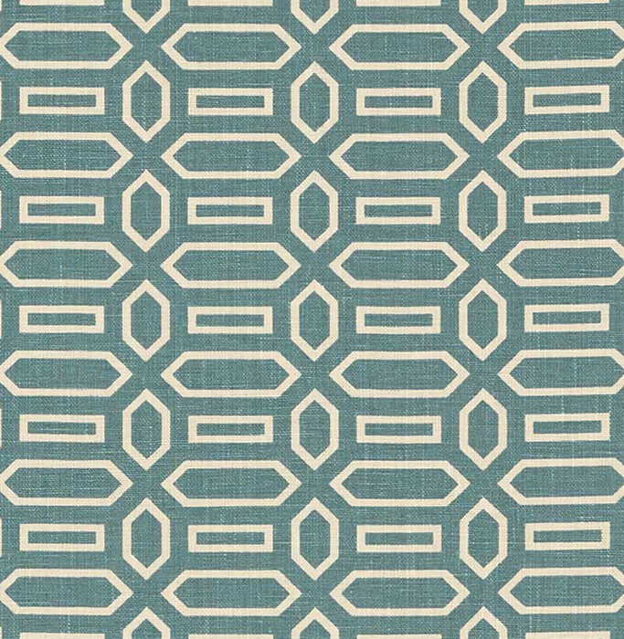 Schumacher Pavilion Peacock Blue Fabric Sample 176145