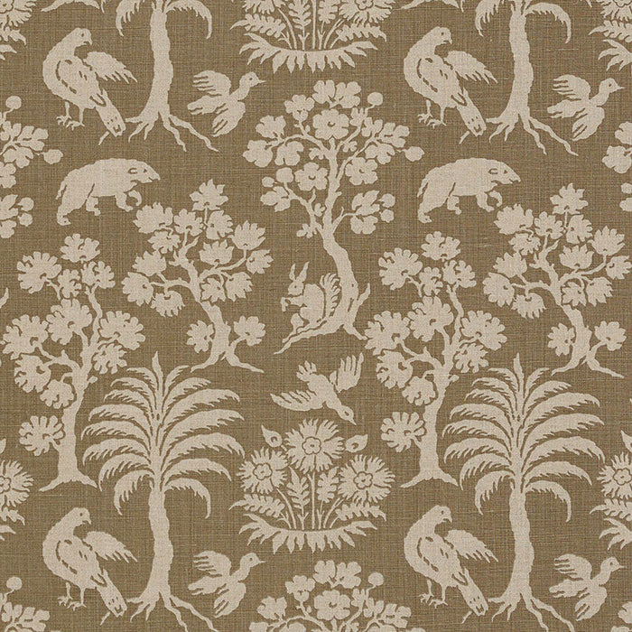 Schumacher Woodland Silhouette Mocha Fabric Sample 176172