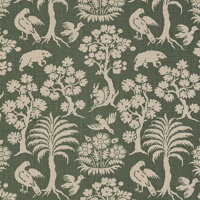 Schumacher Woodland Silhouette Moss Fabric 176173