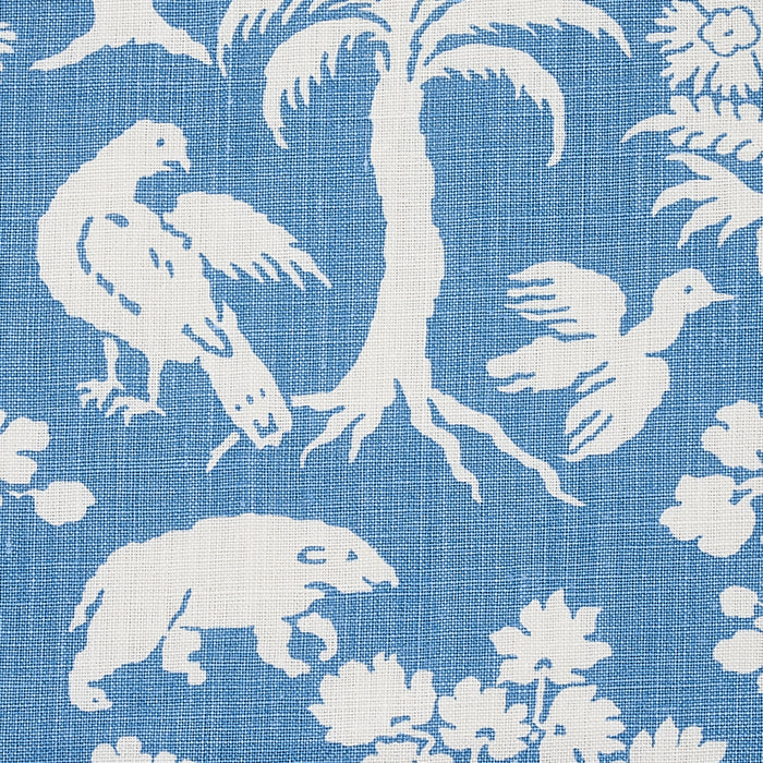 Schumacher Woodland Silhouette Blue Fabric 176176