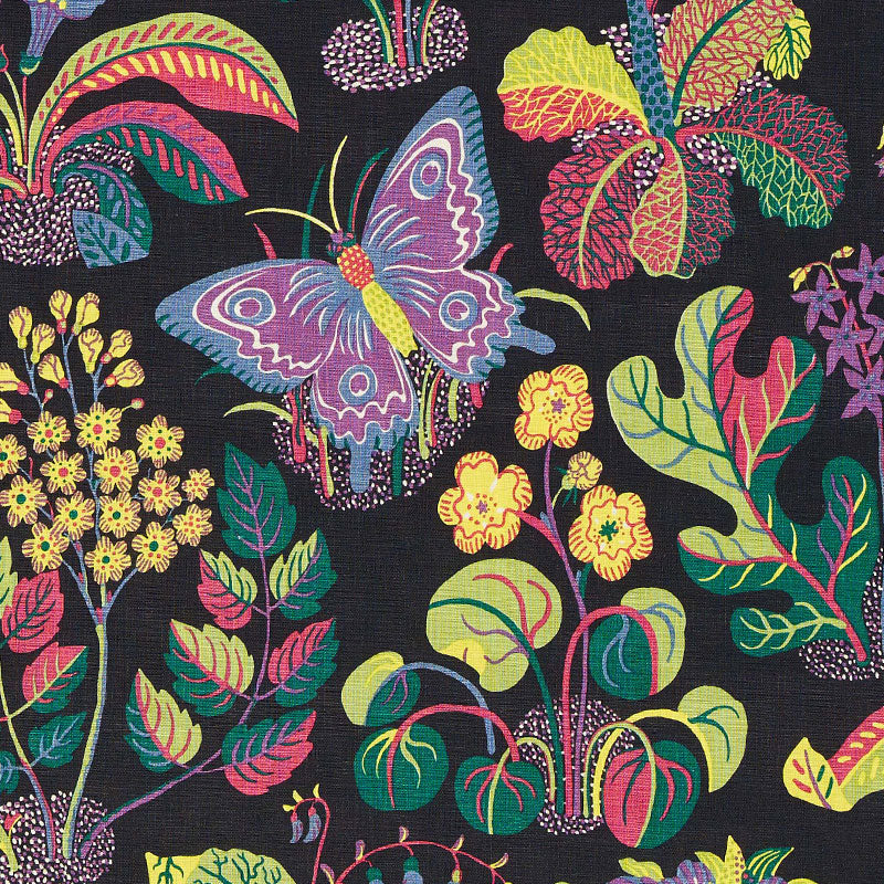 Schumacher Exotic Butterfly Black Fabric 176182