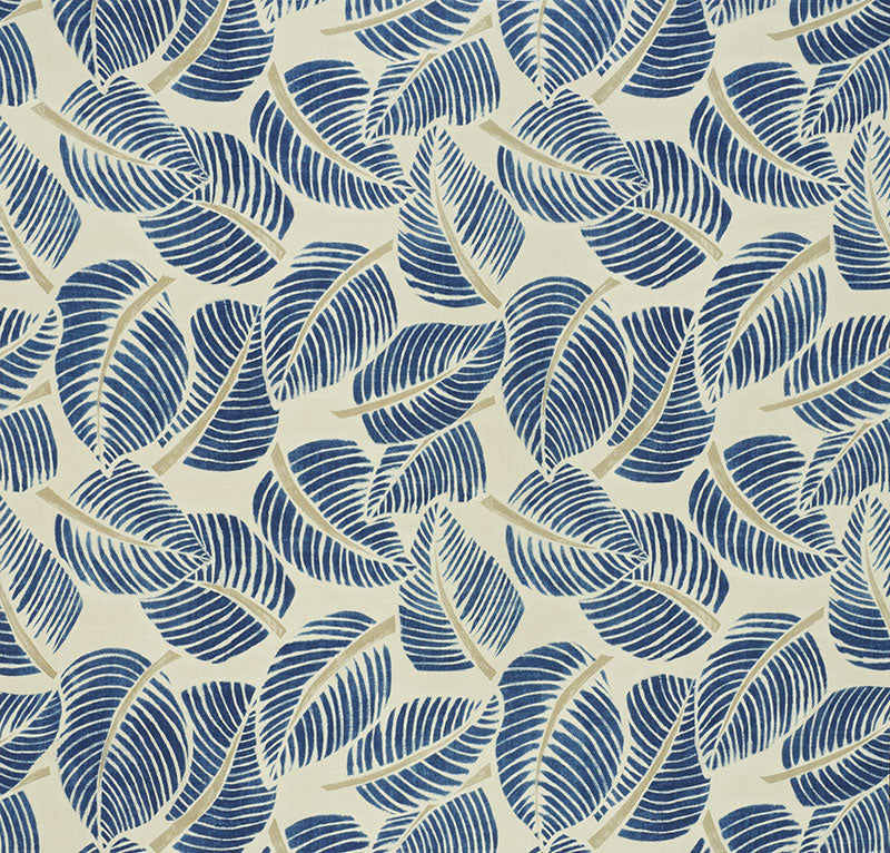 Schumacher Costa Rica Indigo Fabric Sample 176191