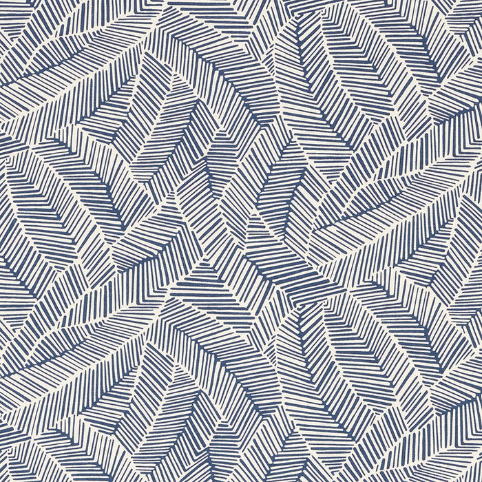 Schumacher Abstract Leaf Navy Fabric 176222