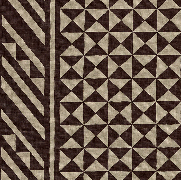 Schumacher Nuba Brown On Natural Fabric 176301