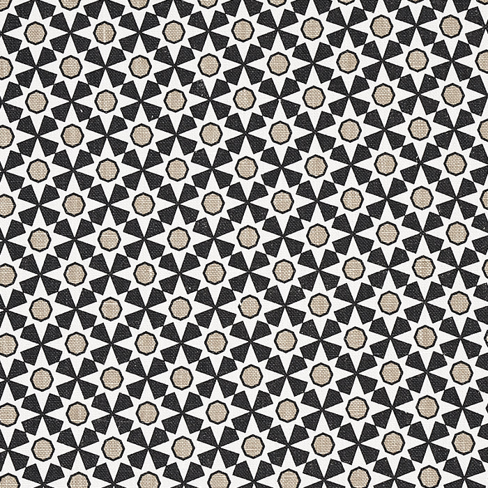 Schumacher Serendipity Black & Taupe Fabric Sample 176421