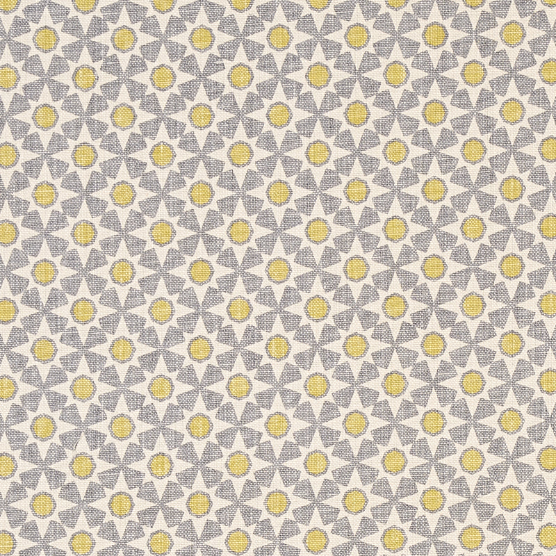 Schumacher Serendipity Bay & Citron Fabric Sample 176426