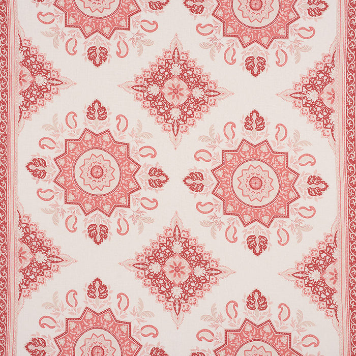 Schumacher Montecito Medallion Faded Red Fabric 176483