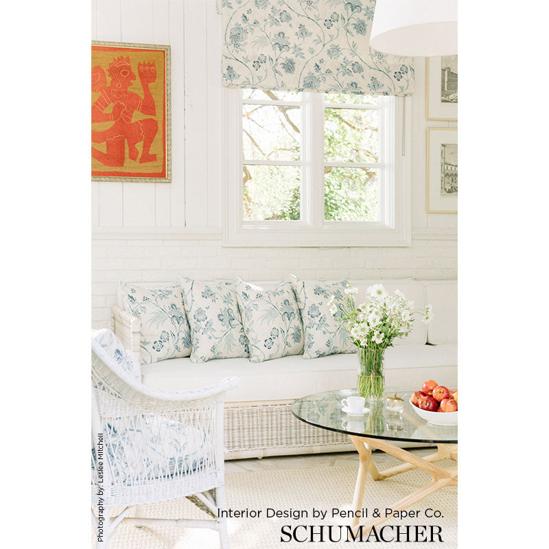 Schumacher Chinoiserie Vine China Blue Fabric 176490