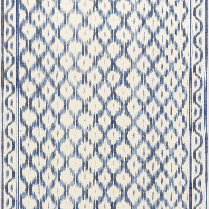 Schumacher Santa Monica Ikat Indigo Fabric Sample 176502