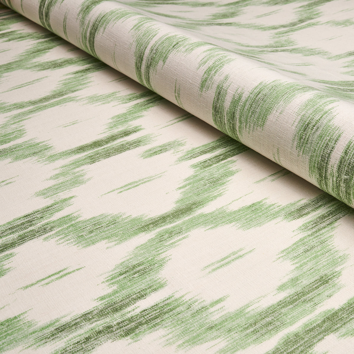 Schumacher Santa Monica Ikat Leaf Green Fabric Sample 176504