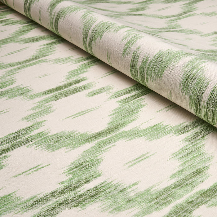 Schumacher Santa Monica Ikat Leaf Green Fabric 176504