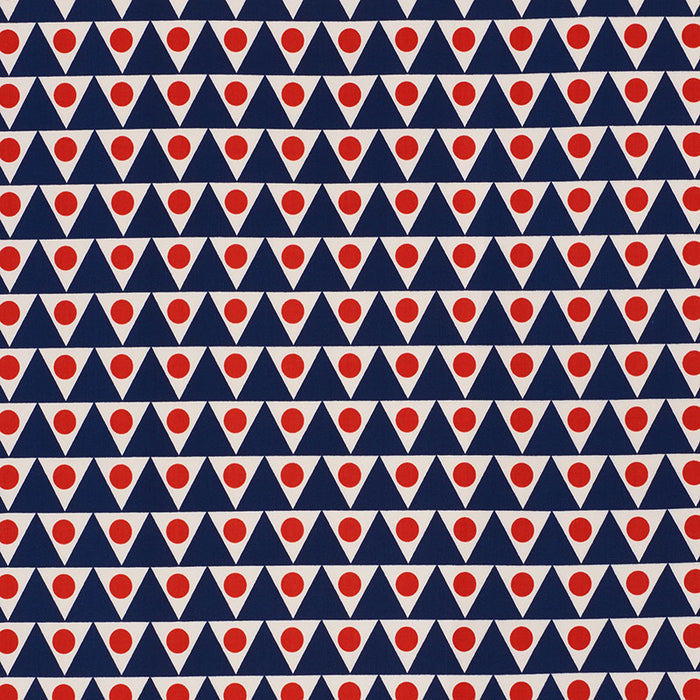 Schumacher Pennant II Indoor/Outdoor Navy & Red Fabric 176642