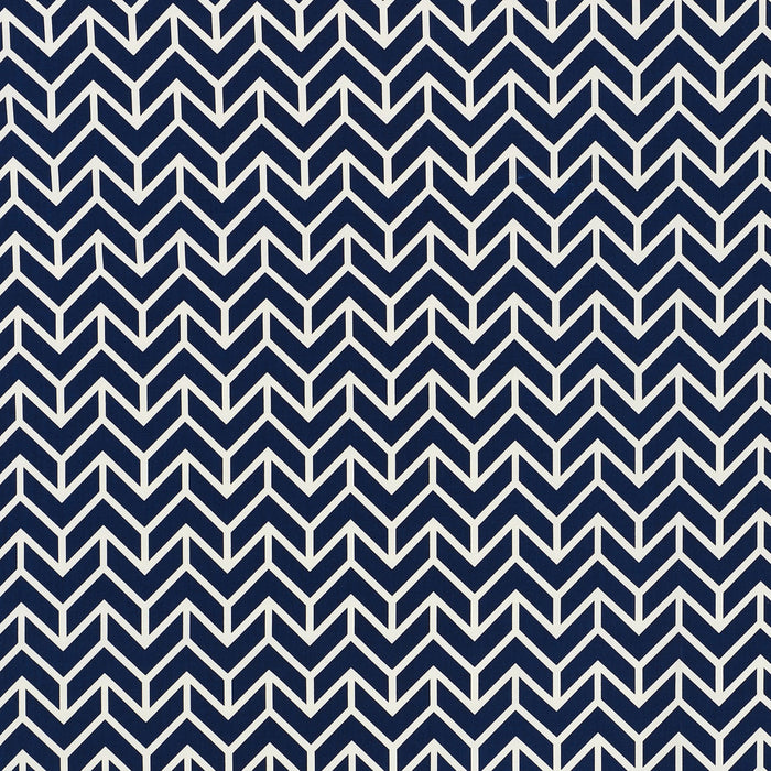 Schumacher Chevron Indoor/Outdoor Navy Fabric 176692