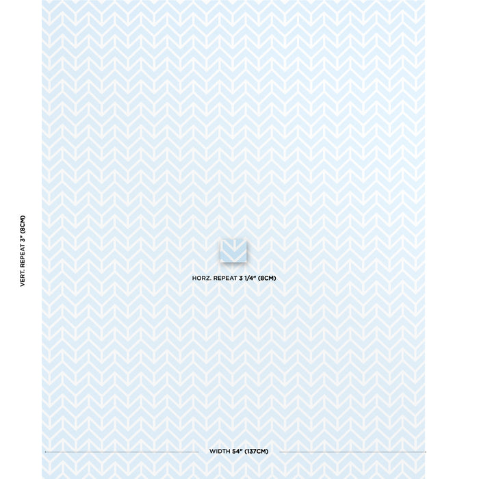 Schumacher Chevron Indoor/Outdoor Sky Fabric Sample 176693