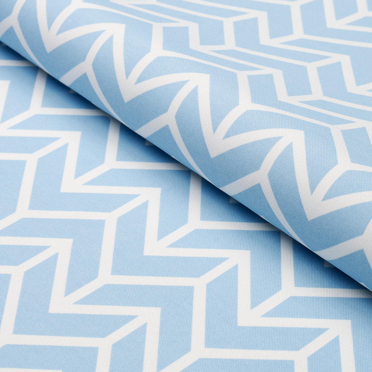 Schumacher Chevron Indoor/Outdoor Sky Fabric 176693