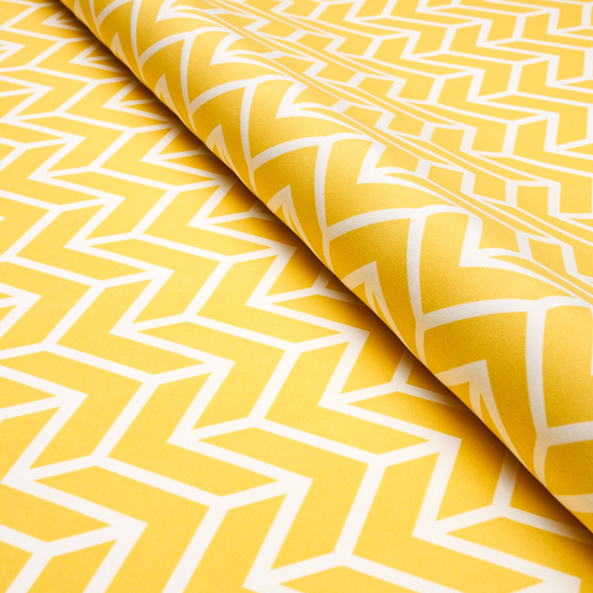 Schumacher Chevron Indoor/Outdoor Yellow Fabric Sample 176694