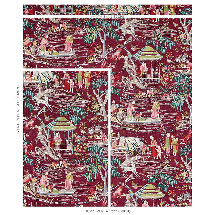 Schumacher Yangtze River Aubergine Fabric Sample 176772