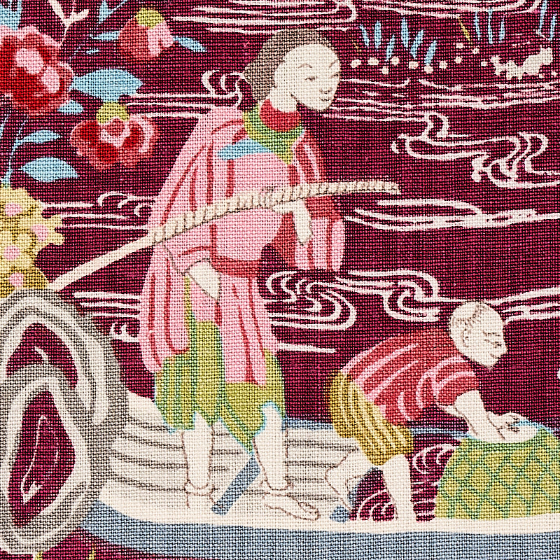 Schumacher Yangtze River Aubergine Fabric 176772