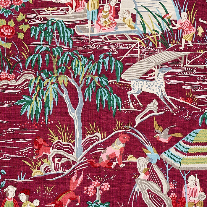 Schumacher Yangtze River Aubergine Fabric Sample 176772