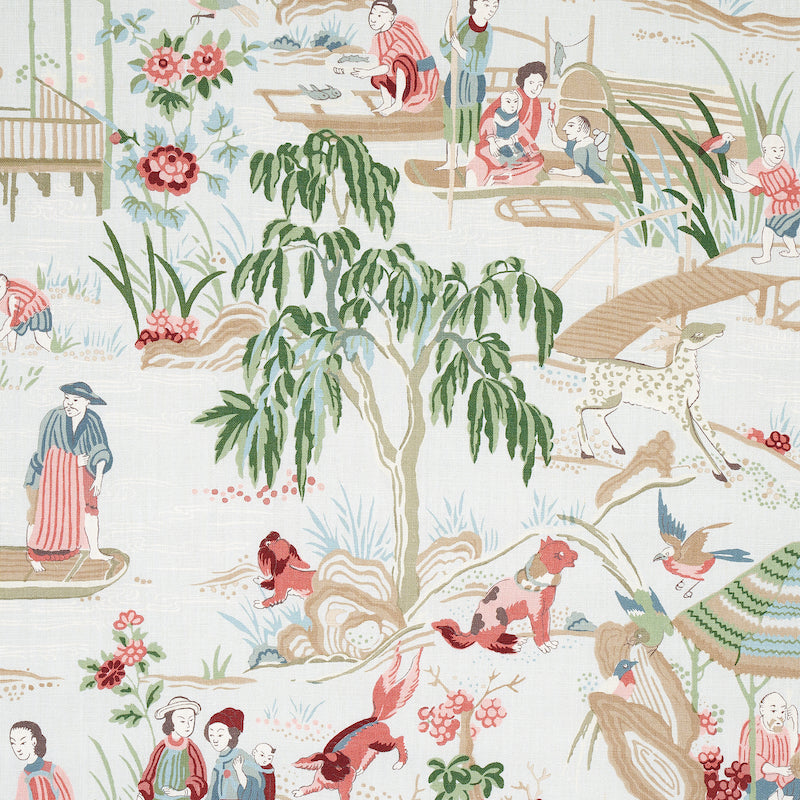 Schumacher Yangtze River Aqua Fabric 176773