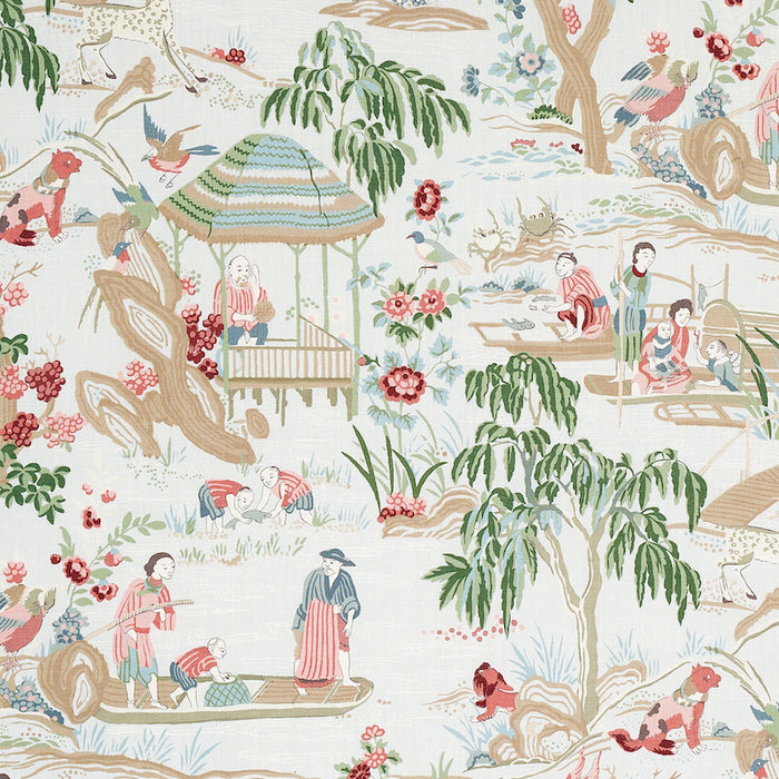 Schumacher Yangtze River Aqua Fabric 176773