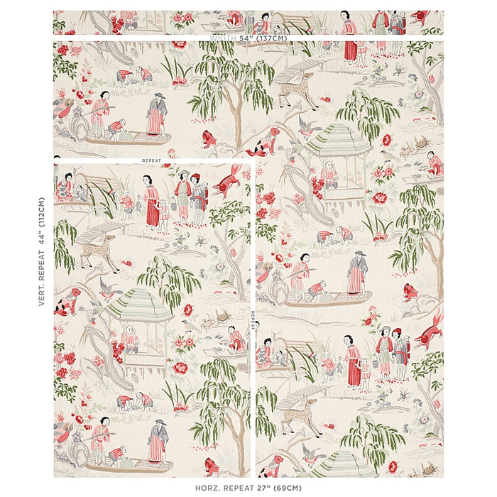 Schumacher Yangtze River Ivory Fabric 176774