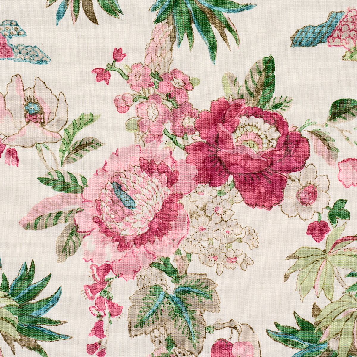 Schumacher Floribunda Document Fabric 176780