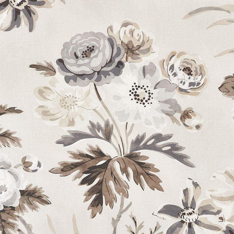 Schumacher Cecil Chintz Grisaille Fabric Sample 176810