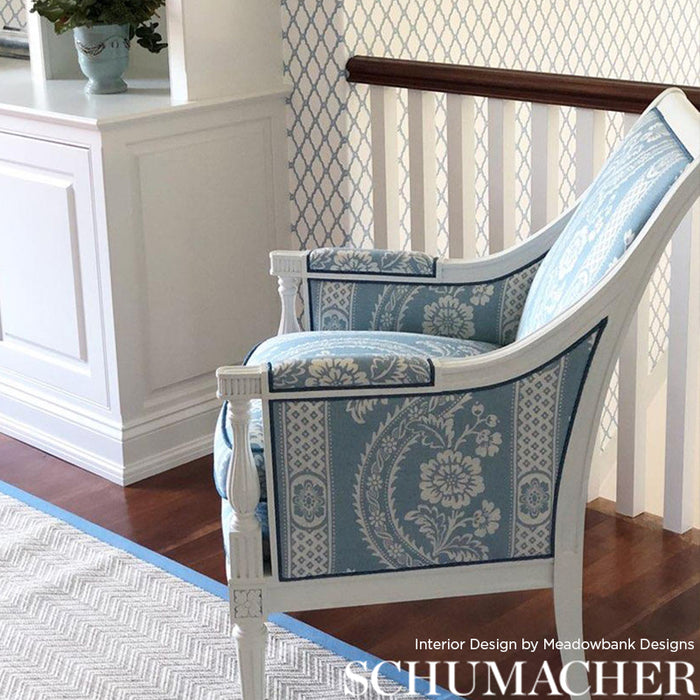 Schumacher Versailles Blue Fabric Sample 176950