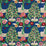 Schumacher Fantasy Forest Blue & Multi Fabric Sample 176970