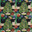 Schumacher Fantasy Forest Black & Multi Fabric Sample 176971