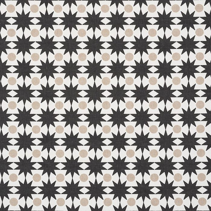 Schumacher Cosmos Black & Sand Fabric Sample 177063