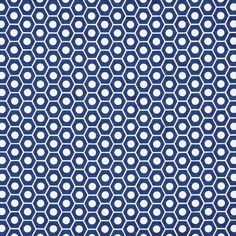 Schumacher Queen B Navy Fabric Sample 177070