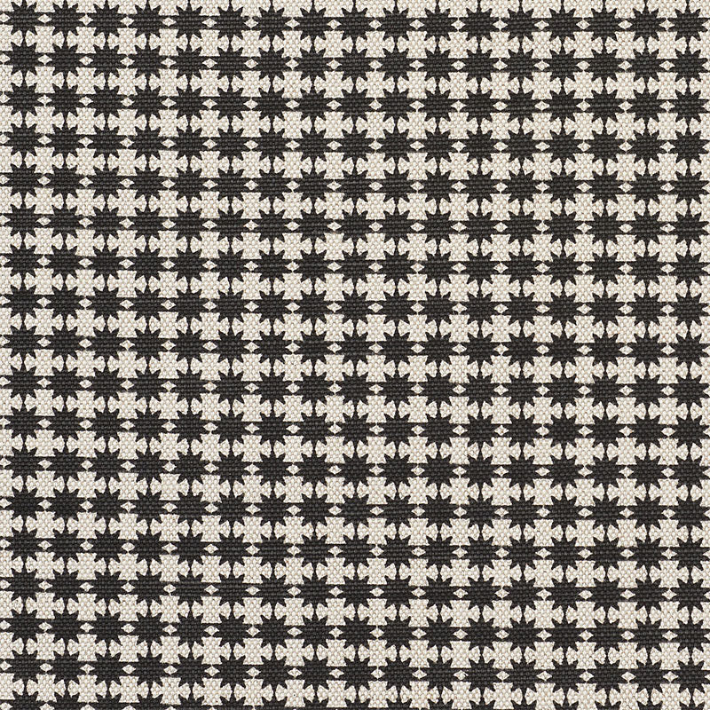 Schumacher Stella Black & Natural Fabric 177087