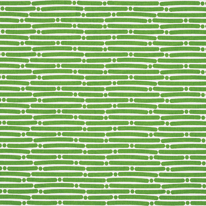 Schumacher Dot Dash Green Fabric Sample 177102