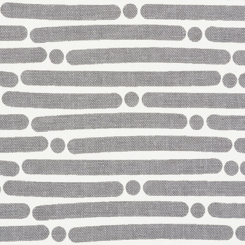 Schumacher Dot Dash Grey Fabric Sample 177104