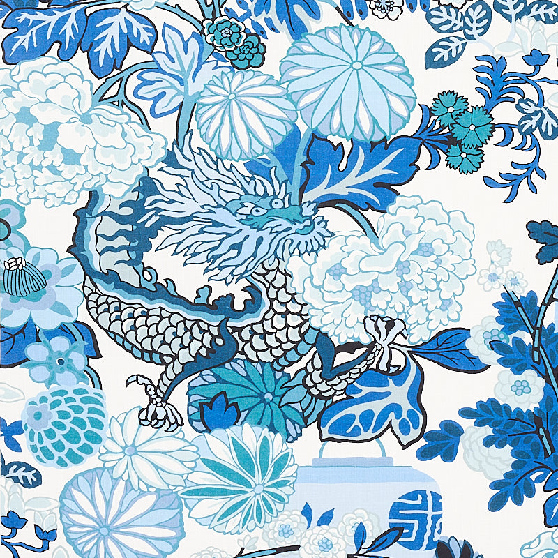 Schumacher Chiang Mai Indoor/Outdoor China Blue Fabric 177311