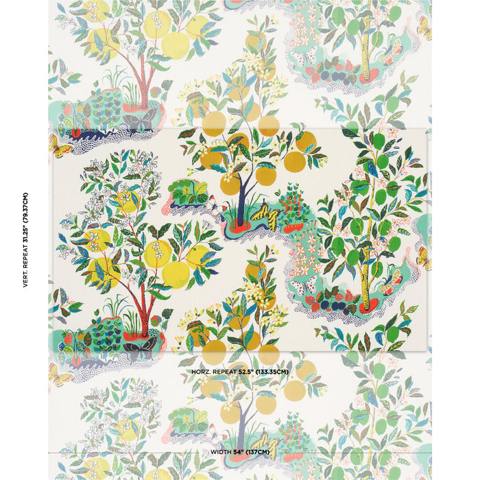 Schumacher Citrus Garden Indoor/Outdoor Primary Fabric Sample 177330