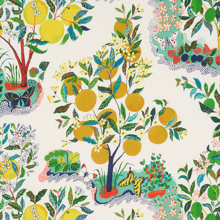 Schumacher Citrus Garden Indoor/Outdoor Primary Fabric Sample 177330