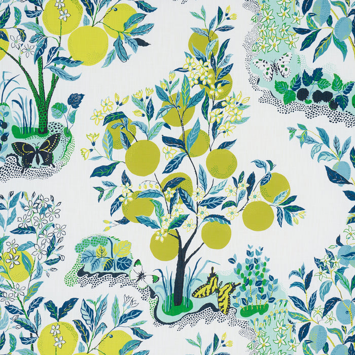 Schumacher Citrus Garden Indoor/Outdoor Pool Fabric Sample 177331