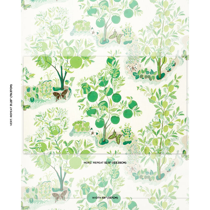 Schumacher Citrus Garden Indoor/Outdoor Leaf Fabric Sample 177332