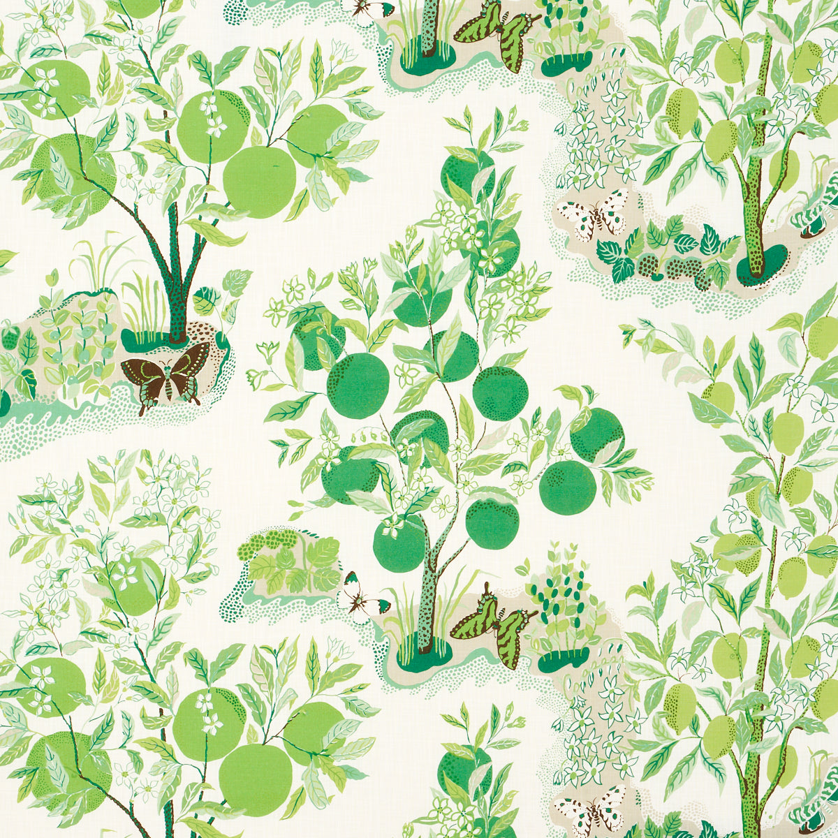 Schumacher Citrus Garden Indoor/Outdoor Leaf Fabric 177332