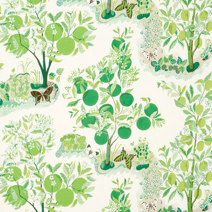 Schumacher Citrus Garden Indoor/Outdoor Leaf Fabric Sample 177332