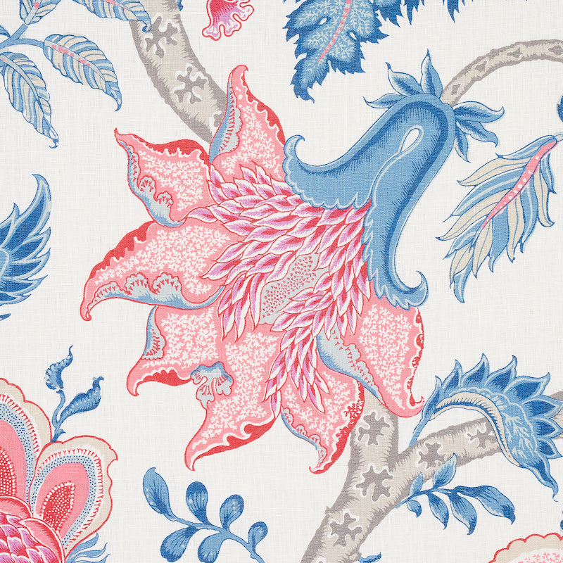 Schumacher Arborvitae Rose & Delft Fabric 177370