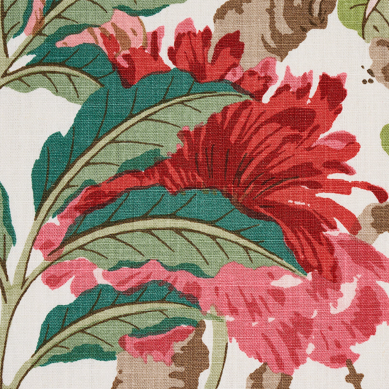 Schumacher Enchanted Garden Fuchsia Fabric Sample 177392