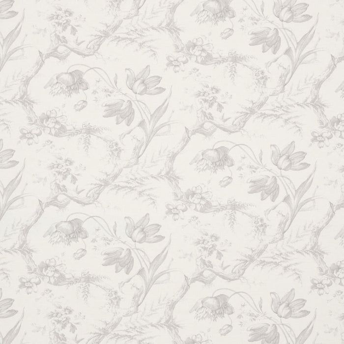 Schumacher Toile De Fleurs Grisaille Fabric 177401