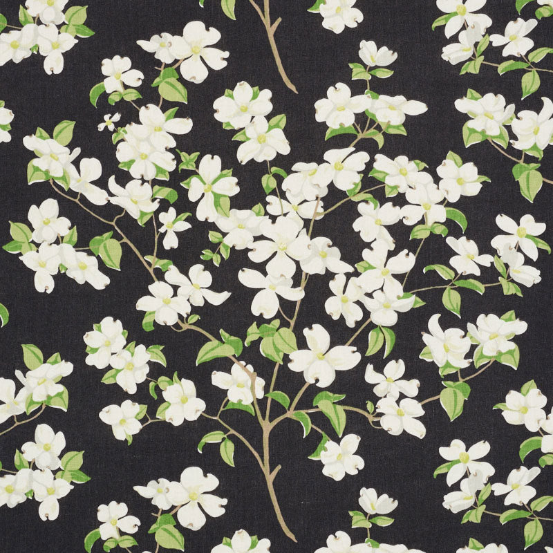 Schumacher Blooming Branch Black Fabric 177412