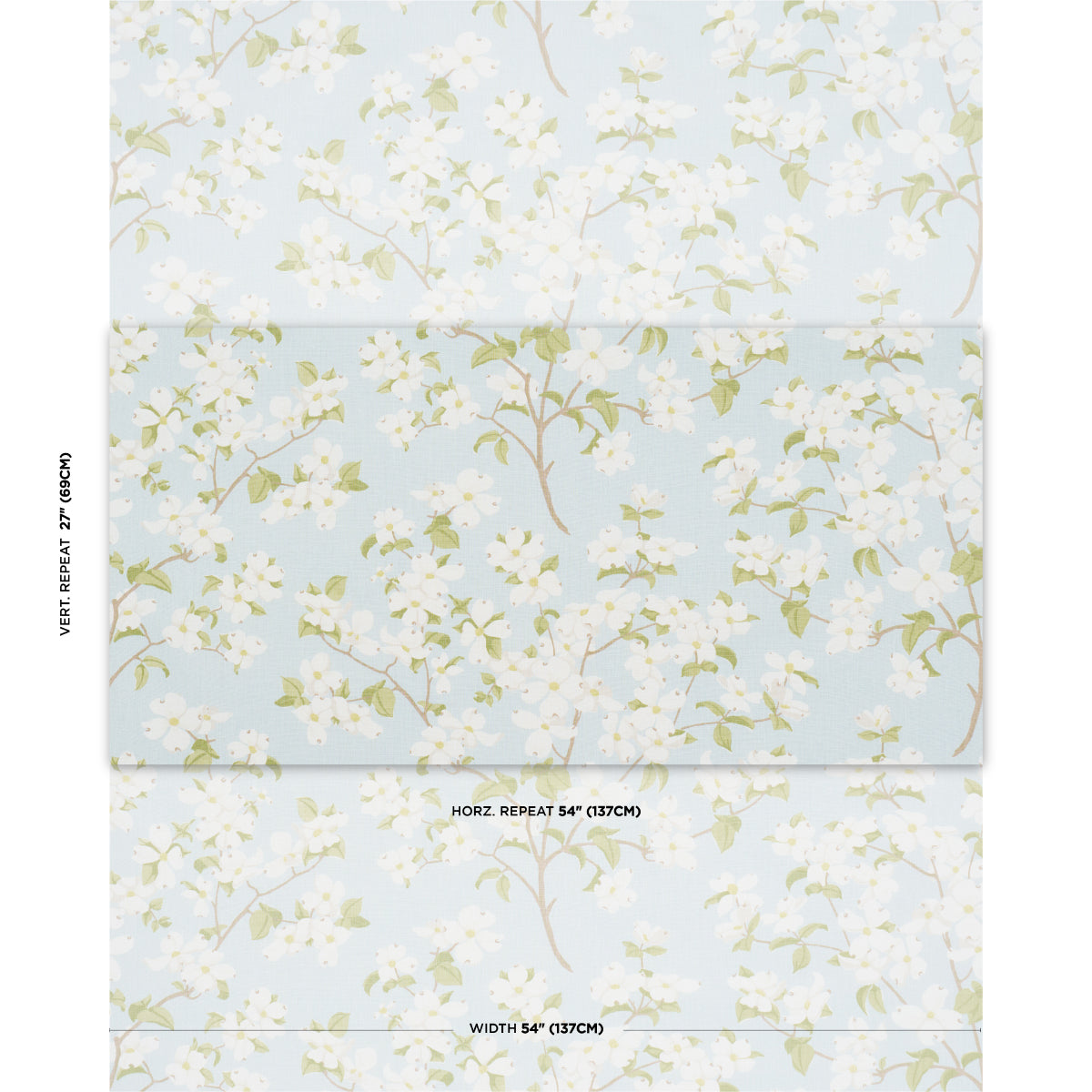 Schumacher Blooming Branch Sky Fabric 177413