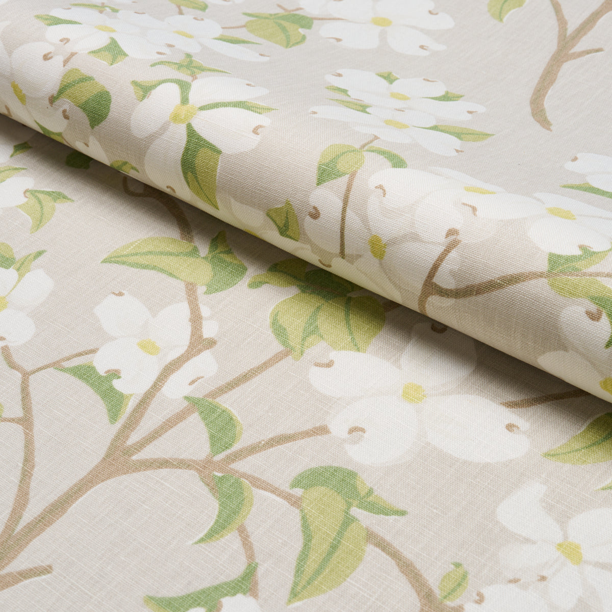 Schumacher Blooming Branch Dove Fabric Sample 177414